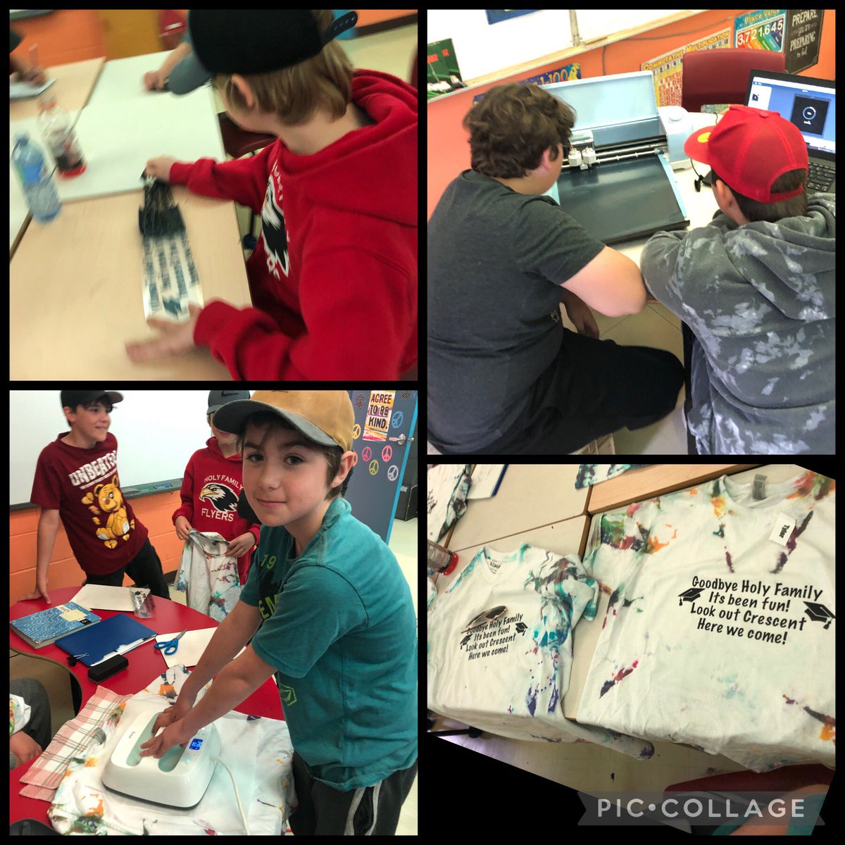 barron_tanya's tweet photo. Making in full swing here today as we designed and created our shirts for our Grade 6 Grad! @HFelementaryCA @NLESDCA #makereducation https://t.co/2MwYtR3iIO
