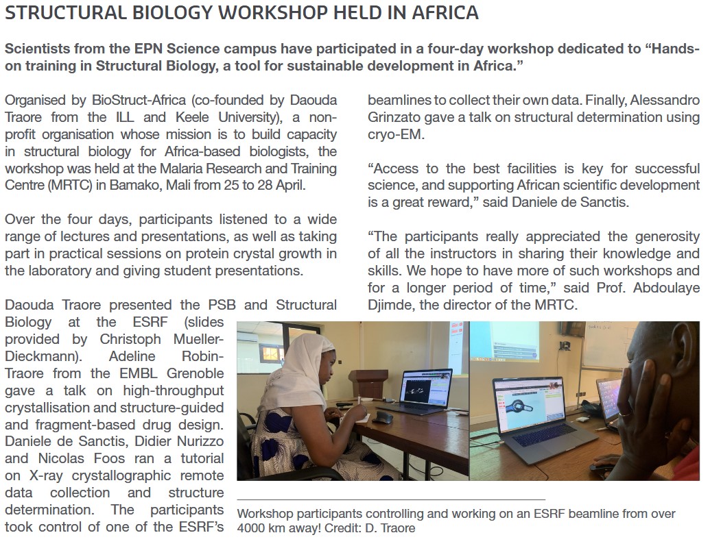 African Synchrotron (@afsynchrotron) on Twitter photo ICYMI
Structural Biology Workshop Held in Africa 👇🏿
via <a href="/esrfsynchrotron/">European Synchrotron</a> <a href="/BiostructA/">BioStruct-Africa</a> ICYMI
Structural Biology Workshop Held in Africa 👇🏿
via <a href="/esrfsynchrotron/">European Synchrotron</a> <a href="/BiostructA/">BioStruct-Africa</a>