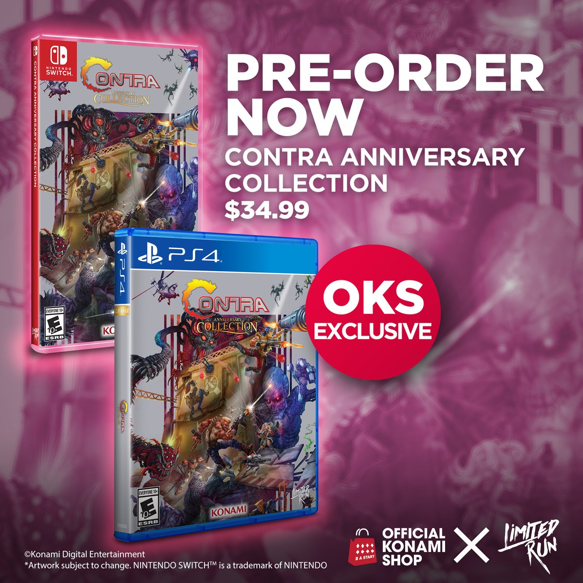 Konami on X: Run-and-gun using your favorite power-up with the new Contra  Anniversary Collection! PRE-ORDER NOW and get your OKS-variant physical  copy for Nintendo Switch and PlayStation 4, available until June 12th