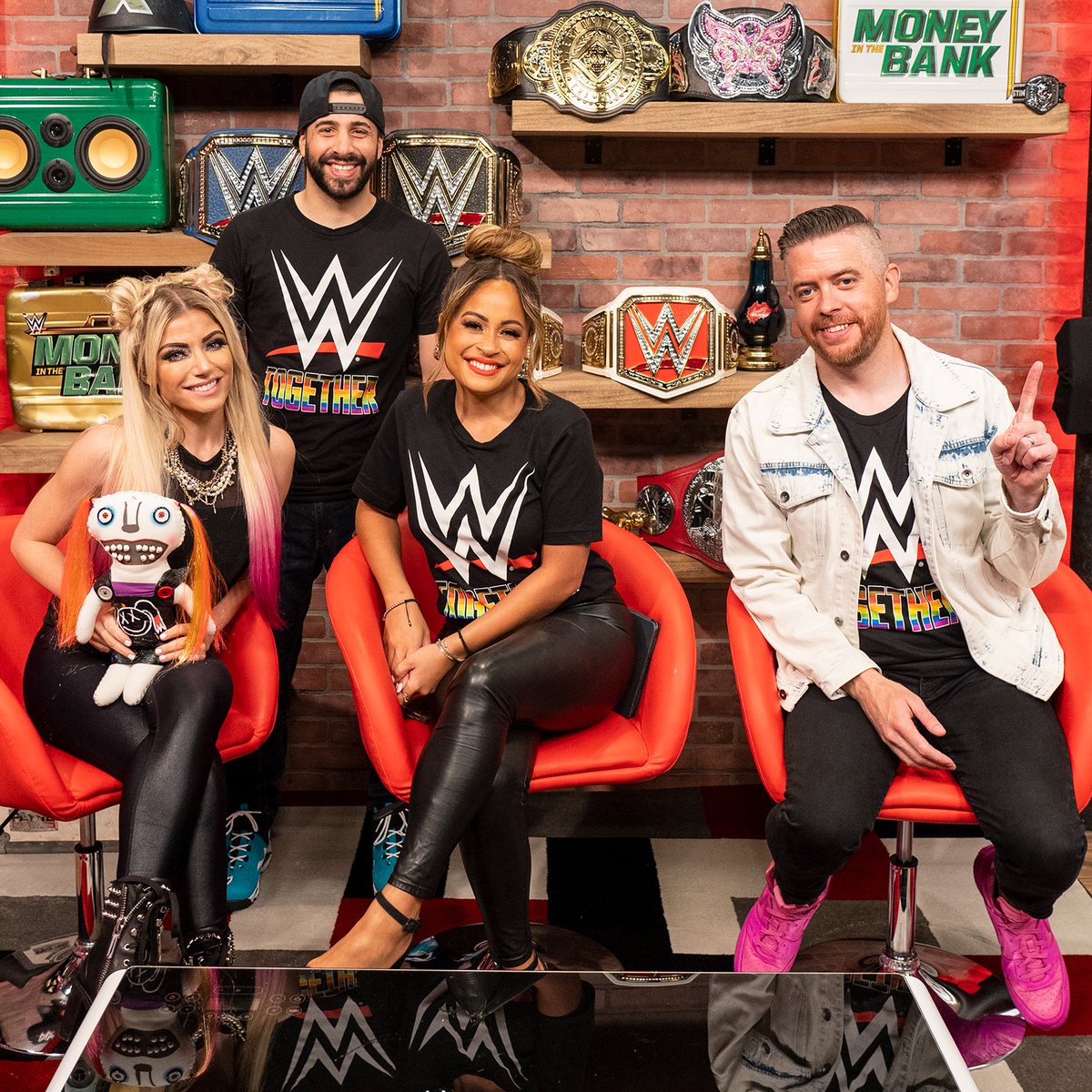 WWETheBump's tweet photo. Thank you @AlexaBliss_WWE for joining us on @WWETheBump today for our brand new start time of 1pm ET! https://t.co/y7TuPCRNVE