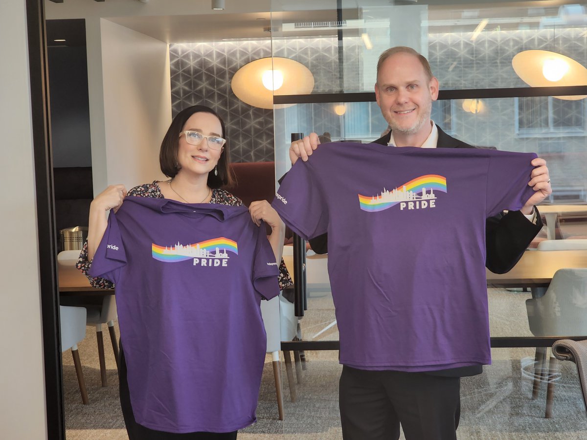 IBX's tweet photo. We are proud to celebrate #PrideMonth! This week our #IBXPRIDE resource group members picked up their new Pride Month shirts designed by Healthcare Value Consulting Manager, Samantha Tobin. https://t.co/SsYbFicsCA