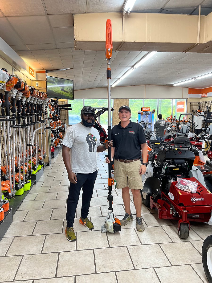 AdvancedMower's tweet photo. Thanks for participating in our 40th anniversary #giveaway, Demetrius--we hope you enjoy your @STIHLUSA HT 103 12" #PolePruner! #Stihl https://t.co/IBdBreCf62