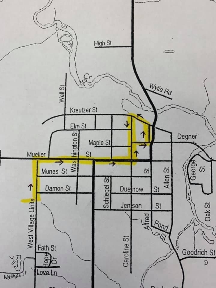 SDOAthensWI's tweet photo. Come support our State Track participates on Thursday at 4pm. They will have a parade through town before heading to La Crosse. See the picture for parade route. Good Luck at state! https://t.co/irKXcQI1dE