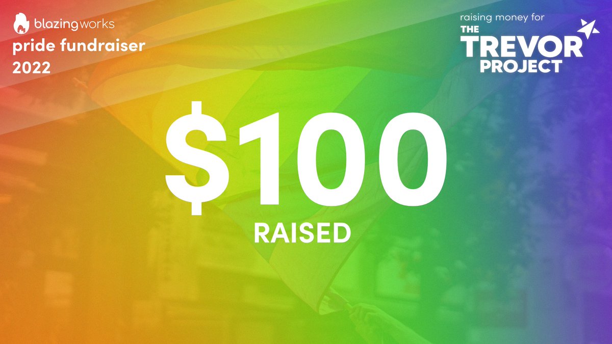 blazingworks's tweet image. In less than 24 hours, we've raised $100 for @TrevorProject already! We've extended the goal to $150.
If you wish to donate and claim some of the amazing rewards, now is your chance!
pride.blazing.works