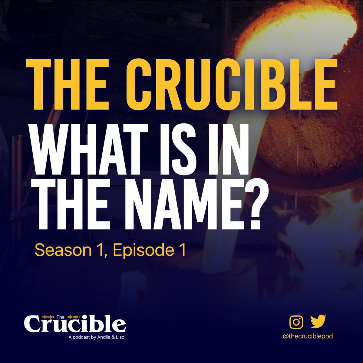 TheCruciblePod's tweet photo. The First Episode of the Crucible Podcast is now out on @spotifypodcasts and Google podcast 

In this Episode we get to learn more about the hosts of the podcast, @putuandile &amp; @Sir_Soldati . They also share how the platform came to be named the crucible 

#TheCruciblePod https://t.co/lEecNk26ZK
