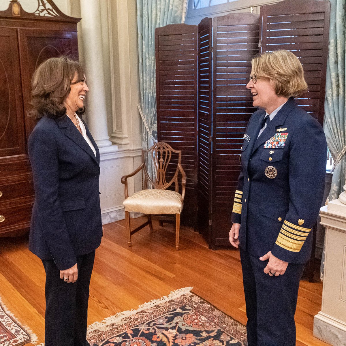 Never in the history of the United States has a woman led a branch of the armed forces. Today Adm. Linda Fagan made history. Congratulations to the new Commandant of the <a href="/USCG/">U.S. Coast Guard</a>.