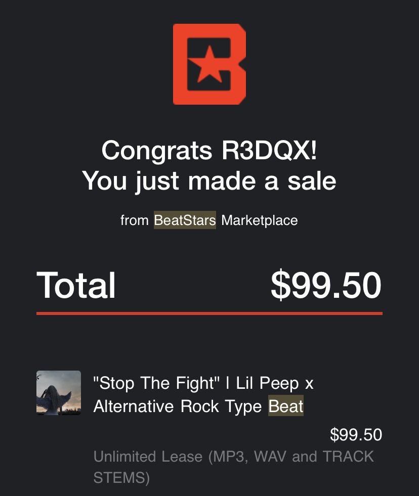 One of my biggest <a href="/BeatStars/">BeatStars</a> sales.
Thank you, Beatstars Family♥️
#BeatStarsPays