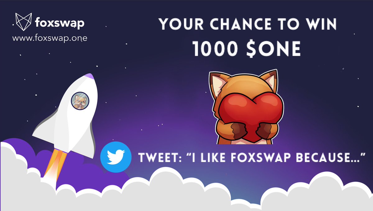 June will be BIG month for FoxSwap. We are working with key partners to bring best features and best DEX experience on #HarmonyONE

Here’s a giveaway: RT &amp; tag 2 friends &amp; tell <a href="/harmonyprotocol/">Harmony 💙</a> WHY you like FoxSwap 🚀

Prize: 3 x 1000 $ONE, winners announced this weekend, GO! 🔥