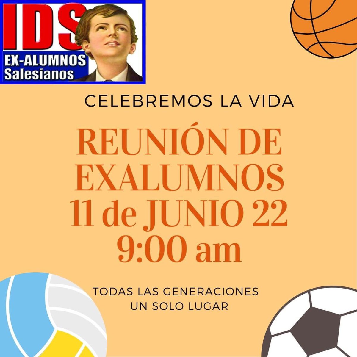 ex_ids's tweet photo. Hola

Estamos de vuelta y queremos que nos acompañes a nuestra Reunión de Ex Alumnos del Instituto Domingo Savio que se llevará a cabo el próximo 11 de junio del 2022 en nuestro colegio.

Confirma tu asistencia a contacto.exids@gmail.com https://t.co/44Hbf4aZ3M