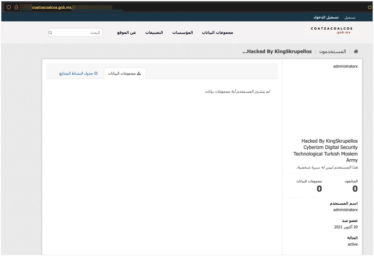 hiramcoop's tweet photo. 🇲🇽 Coatzacoalcos [.]https://t.co/Vv4XhkwtTo
"Hacked By KingSkrupellos Cyberizm Digital Security Technological Turkish Moslem Army" https://t.co/NAginExU1Y