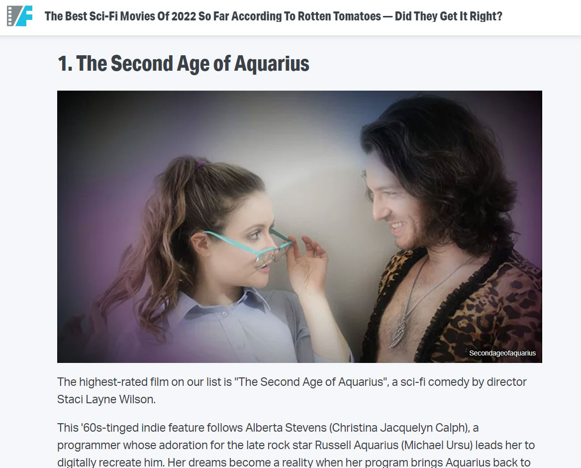 staciwilson's tweet photo. Thank you @kyle_milner & @slashfilm for putting "The Second Age of Aquarius" in the top spot! #bestscifimovies Everyone can watch it on @PrimeVideo @iTunes & more ⚡️🎸🤘 https://t.co/6aihVrlC04