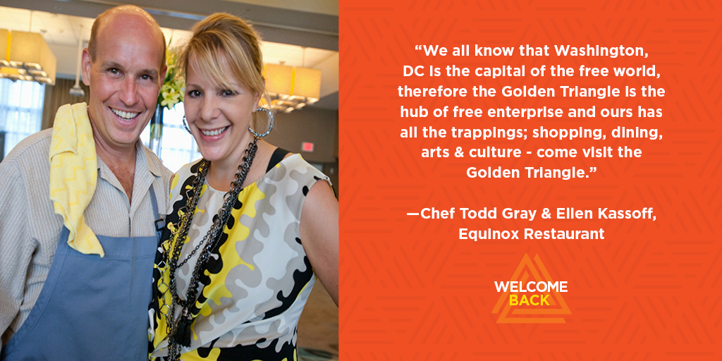 #GoldenTriangleDC restaurants are open and excited to welcome you back to the neighborhood.   
Located at 818 Connecticut Avenue NW, @equinoxdc is an upscale restaurant featuring locally sourced, seasonal dishes – and a well-known plant-based brunch. Visit them today!