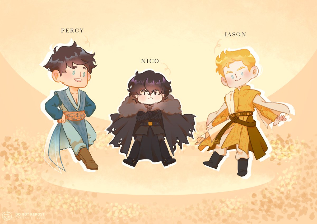 The little Big Three ^^ Percy of House Poseidon ( Valeryon ) Nico of House  Hades ( Stark ) Jason of House Zeus ( Baratheon ) #PJO, image size:1200x848