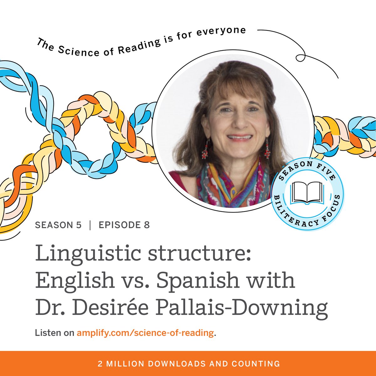 Amplify's tweet photo. 🍎 Can learning your student's home language have a positive impact? 

✨ Find out on today's episode of The Science of Reading!

👂 Listen now - https://t.co/fRSz7qzJ6d https://t.co/f7FSMaGFj7