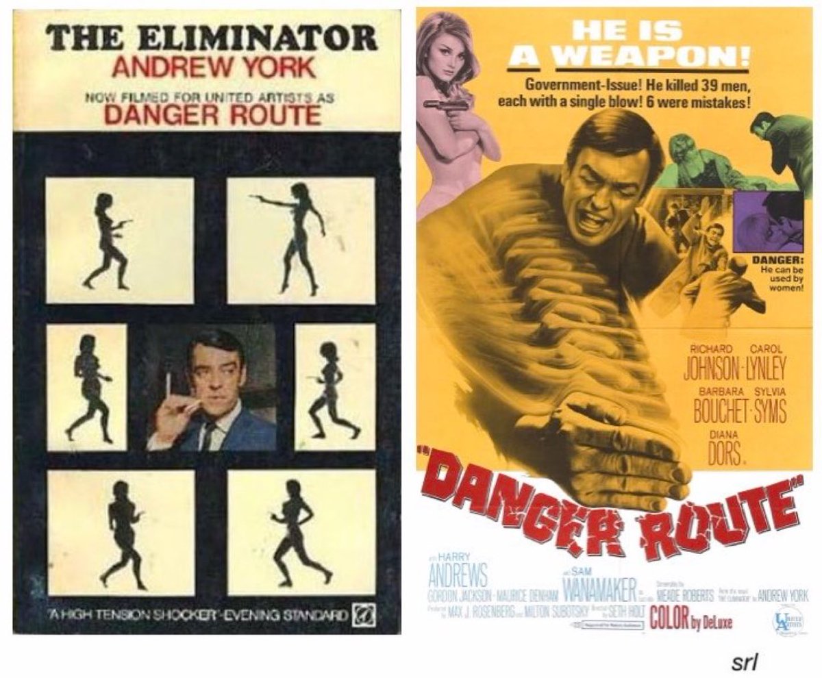 9:10pm TODAY on @TalkingPicsTV 

The 1967 #Action #Spy #Thriller film🎥 “Danger Route” directed by #SethHolt & written by #MeadeRoberts

Based on #AndrewYork’s 1966 novel📖 “The Eliminator”

🌟#RichardJohnson #CarolLynley #BarbaraBouchet #SylviaSyms #DianaDors #GordonJackson