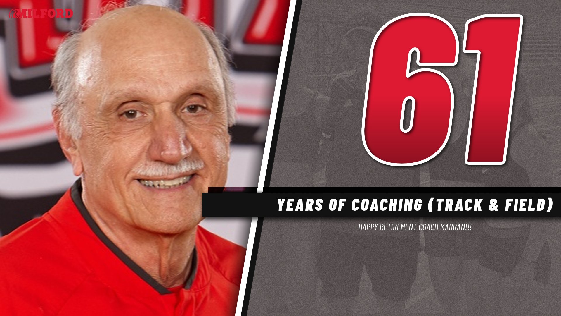 Milford Athletics on Twitter "Congrats to GOAT🐐of the Milford TrackFieldMHS program, Coach