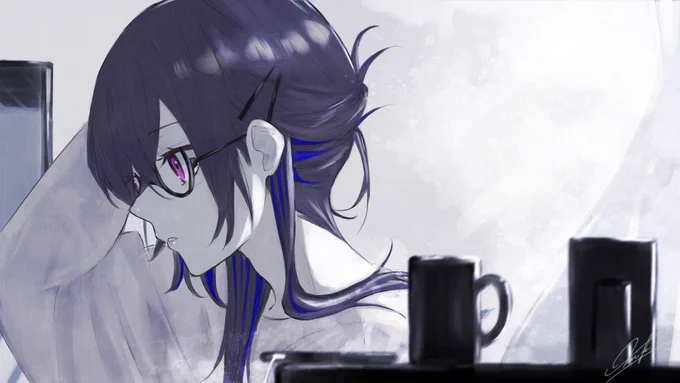 『…ねむ。』 #一ノ瀬の絵 