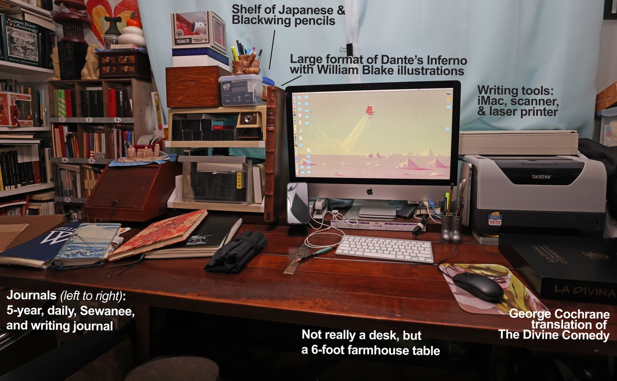 catchingdays's tweet photo. Writer Jeffrey J. Higa @higatweet is the featured writer this month in the #HowWeSpendOurDays series. "Large gatherings—hell, even house parties-drive my anxiety and nerves into the stratosphere." #writers #days #lives #writersdesks #desks @Pleiades_Press https://t.co/tOEV5R9mqv https://t.co/sZdaAO58tW