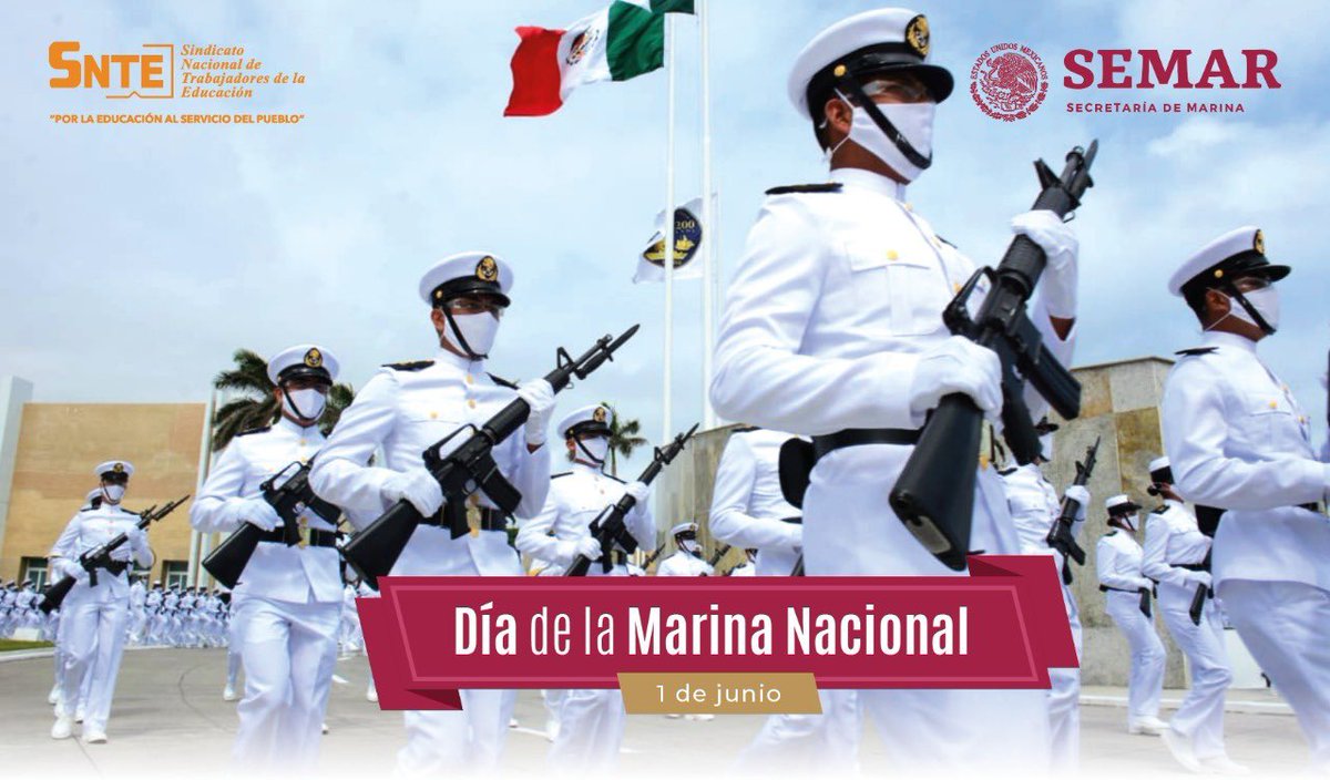 #SNTEconMéxico 👩‍🏫🇲🇽👨‍🏫

Honor a quien honor merece: Hoy #DiaDeLaMarina ⚓ el Secretario General del #SNTE 📚 Mtro. Alfonso Cepeda Salas y los maestros les reconocen como institución pilar en salvaguarda de la soberanía 🇲🇽

‼️Felicidades‼️ #1DeJunio  
#DiaDeLaMarinaNacional 🔱🚢🔱