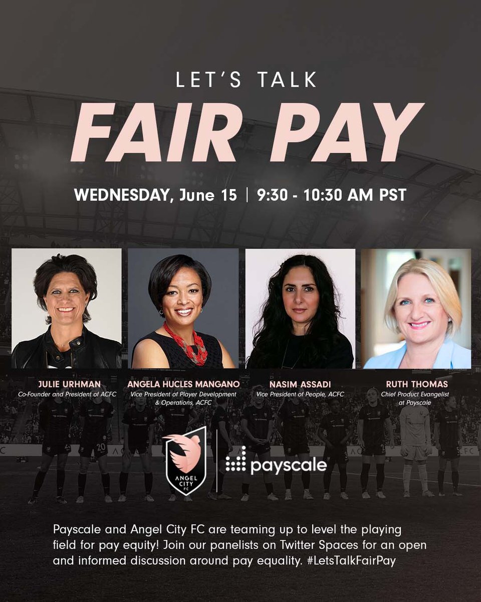 Let’s face it, talking about pay is still taboo. But, we know that data-informed discussions about pay benefit employees as well as employers. 

#PayisPowerful so, #LetsTalkFairPay! Join us for a Twitter Space with <a href="/weareangelcity/">Angel City FC</a>, 6/15 @ 9:30 AM PDT: at.pysc.al/1c5b94