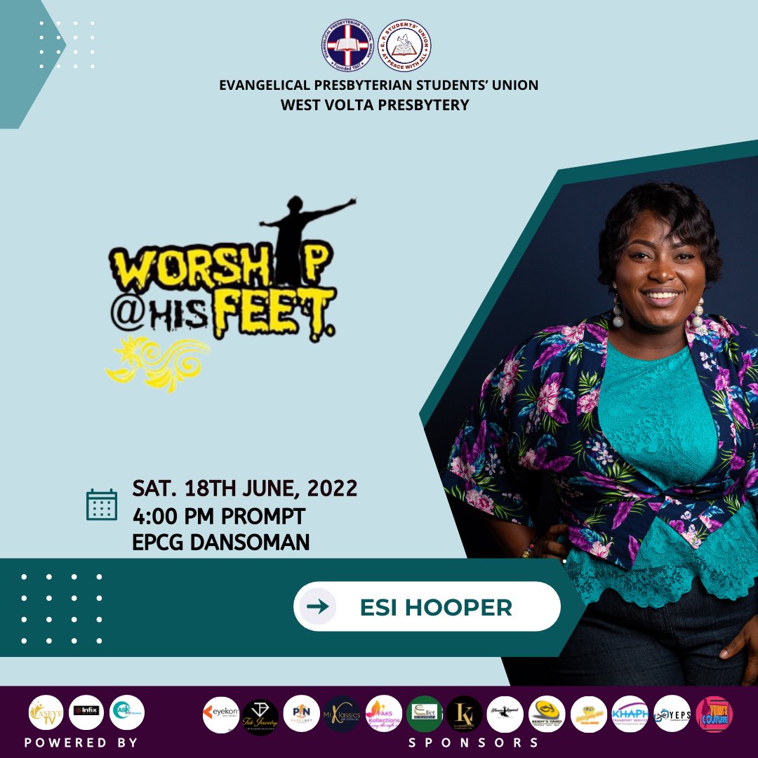 epsuwvp's tweet photo. In attendance, to minister, will be Esi Hooper. All who know Esi knows that she's a Word-devotee, a God-intimate and a revivalist who desires to see Jesus Christ exalted in her generation.

W@HF ‘22…. For Your Glory🙌🏽

#EPSUWestVee #EPSUWVP
#WAHF
#ForYourGlory
#WAHF22 https://t.co/0MIbqjTFB4