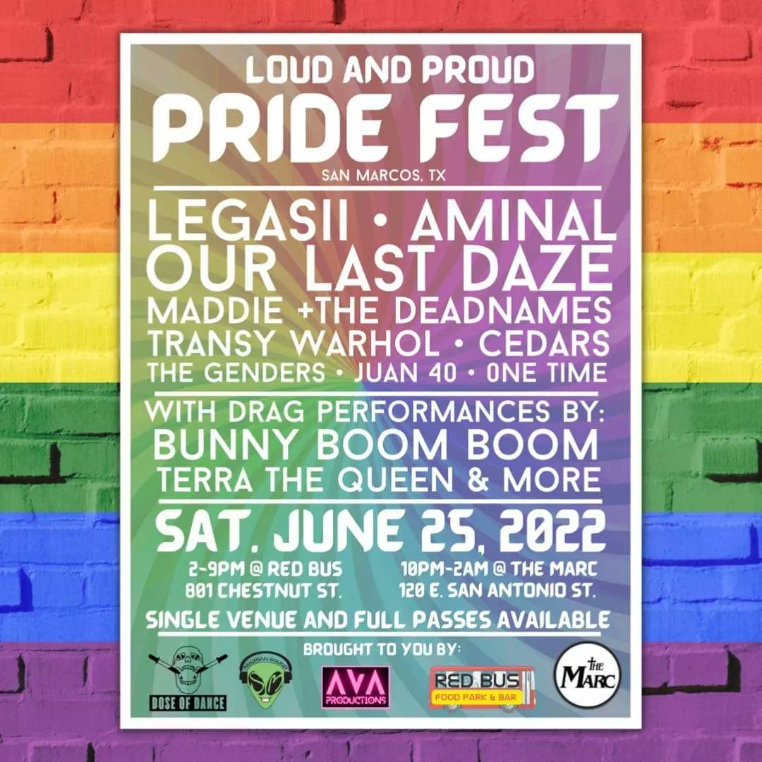 DoseofDancetx's tweet photo. We are SO STOKED to announce the 2nd annual Loud &amp; Proud Pride Fest in collaboration w/ Ava Prod. and Studio SM 🌈 This is going to be our biggest event yet!
We are taking over 2 VENUES in SMTX for an all day fest full of music, food, drag and so much more! 
READ BELOW CAREFULLY! https://t.co/fDt6yNaqxH