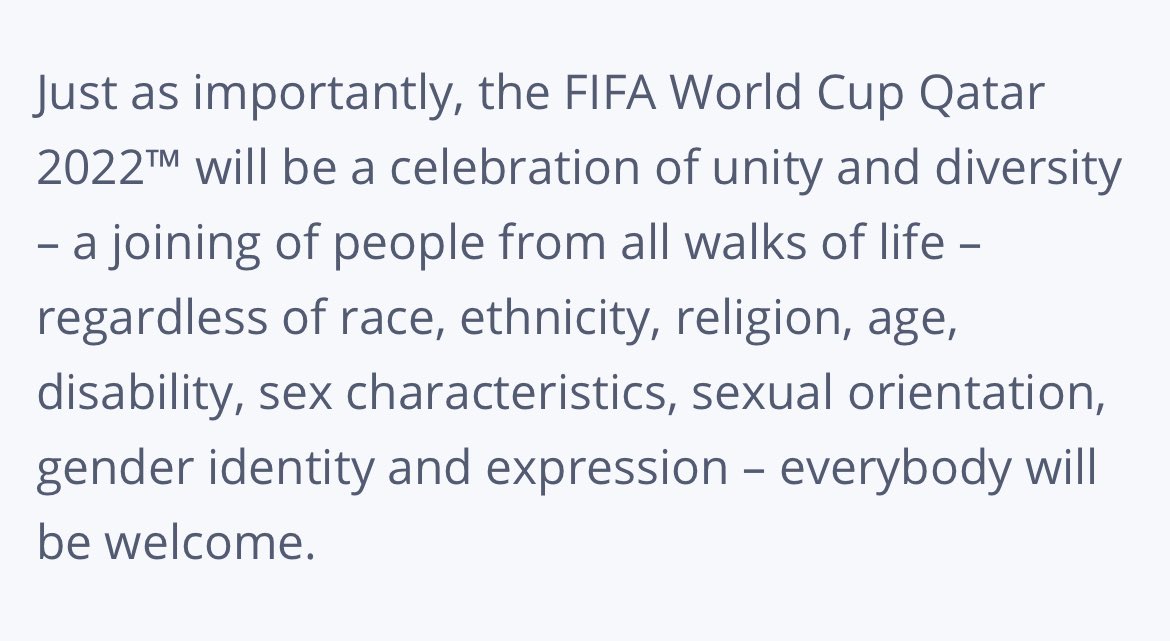 How dare <a href="/FIFAcom/">FIFA</a> use our flag, our community, when you can’t answer basic questions about how trans and LGBT+ people will be safe at the <a href="/FIFAWorldCup/">FIFA World Cup</a>? The World Cup will not be a celebration of queerness when we can’t be safe. We’re awaiting answers we deserved 18 months ago.