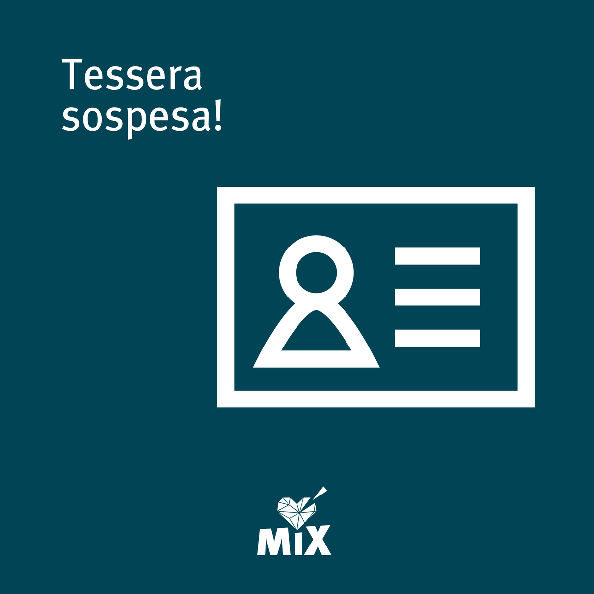 MiX Festival (@mixfestival) on Twitter photo 👉 La doni perché puoi. La richiedi se la vuoi!
💌 Unisciti a noi e regali una #tessera a chi non può permettersela: festivalmixmilano.digivents.net/registrazione
Se invece vuoi richiedere una tessera sospesa scrivici a mixfestivalmilano@gmail.com!
#MoreLove #BackToLove! #pridemonth #cinemalgbt 👉 La doni perché puoi. La richiedi se la vuoi!
💌 Unisciti a noi e regali una #tessera a chi non può permettersela: festivalmixmilano.digivents.net/registrazione
Se invece vuoi richiedere una tessera sospesa scrivici a mixfestivalmilano@gmail.com!
#MoreLove #BackToLove! #pridemonth #cinemalgbt