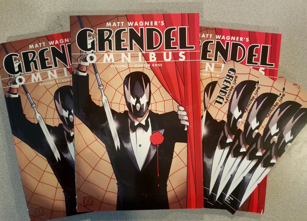 HOT OFF THE PRESSES--Vol. I of the all-news, comic-sized, second edition GRENDEL OMNIBUS.  In stores 6/15, available wherever you buy your comics...but...the Grendel bookmarks are exclusive to your LCS. Soon to be a series on <a href="/netflix/">Netflix</a>   #Grendel <a href="/DarkHorseComics/">Dark Horse Comics</a> <a href="/netflix/">Netflix</a>