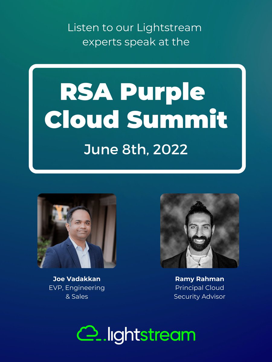 Come join Lightstream at the <a href="/RSAConference/">RSAConference</a> next week!

Learn more about the Cocktail Lounge &amp; RSVP here: bit.ly/3GE2uy1

Learn more about the Purple Cloud Summit &amp; register here: bit.ly/3PXUvQs

#rsac2022 #lightstream