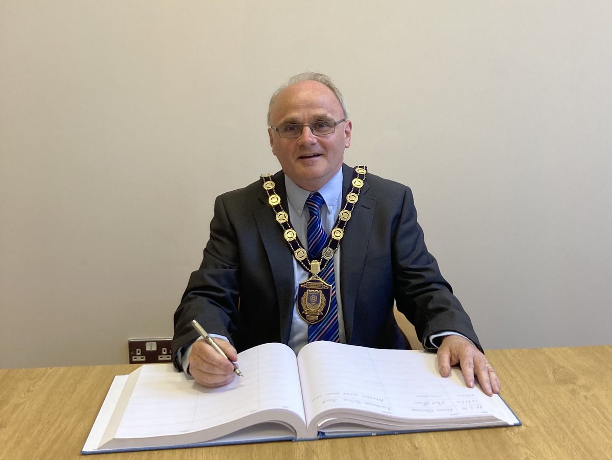 BarryMcElduff's tweet photo. Honoured to be elected as Chair of Fermanagh and Omagh District Council tonight. I go forward with a creative, positive agenda. #Bród https://t.co/hiA3MVzx5b