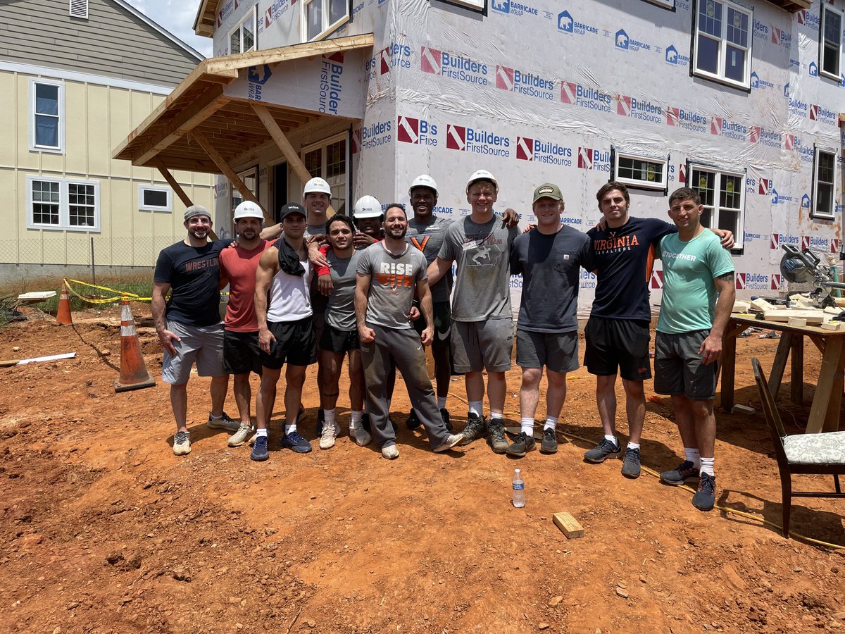 Me and my guys worked hard today at our local ⁦<a href="/Habitat_org/">Habitat for Humanity</a>⁩ project site..We got dirty, laughed a lot and learned a lot. MVP’s of the day were ⁦<a href="/TrentPaulson/">Trent Paulson</a>⁩ ⁦<a href="/TP2USA/">Travis Paulson</a>⁩ for sure. Was a great day for ⁦<a href="/UVAWrestling/">Virginia Wrestling</a>⁩ ⁦<a href="/VirginiaSports/">Virginia Cavaliers</a>⁩