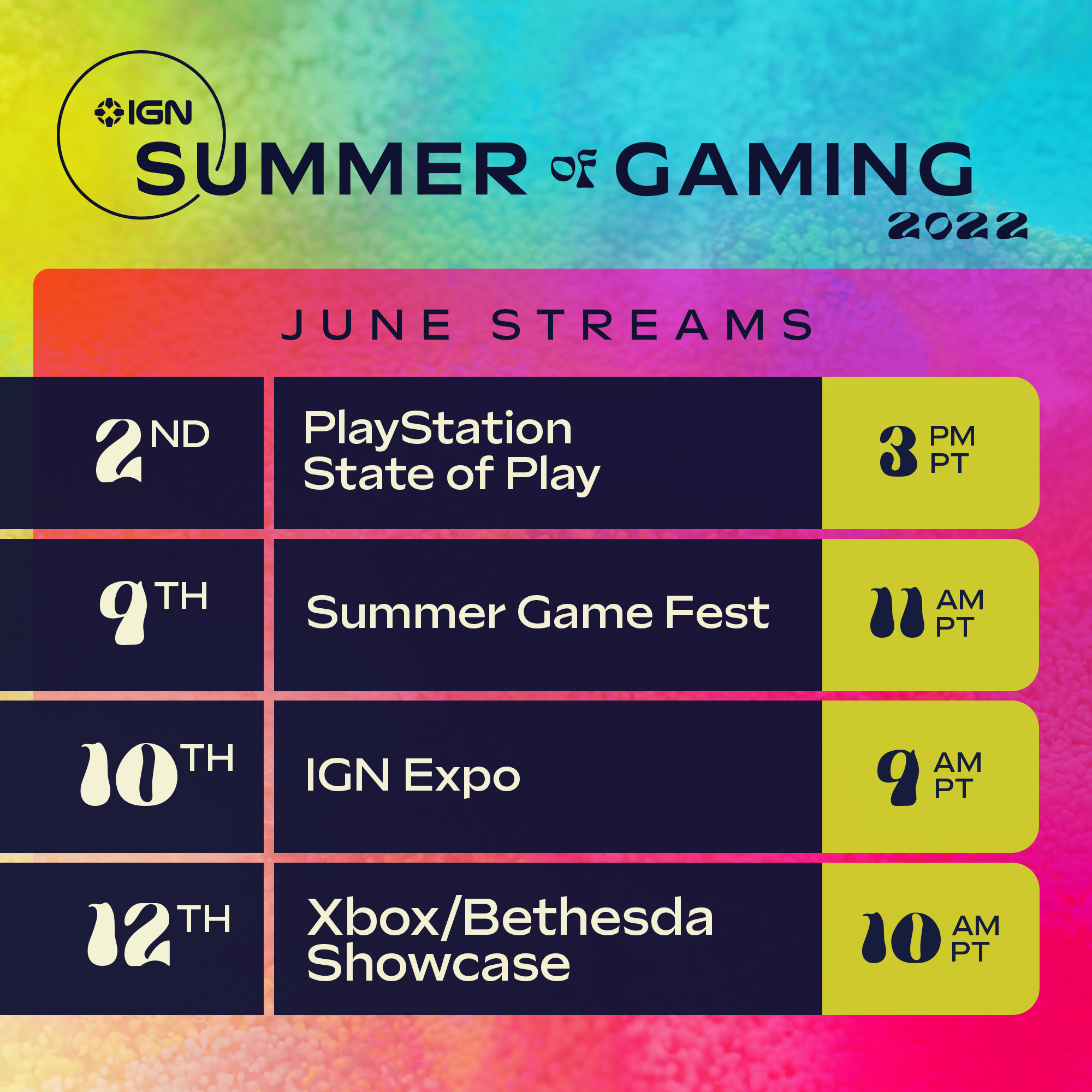 IGN on Twitter: "IGN Summer of 2022 is nearly here! 📅 From PlayStation to Xbox to IGN there are some big happening this year. Here's how and where to