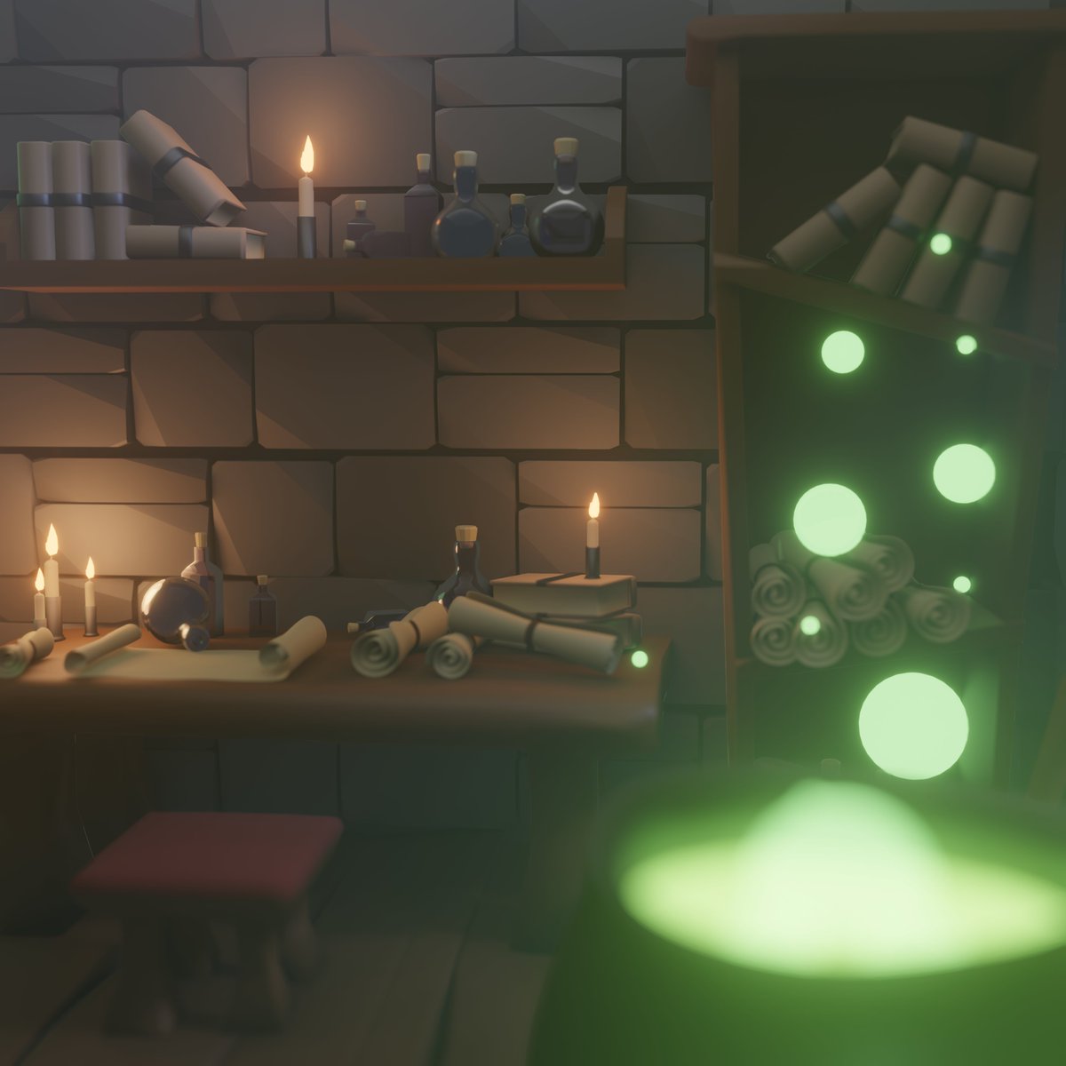 Capuccino3D's tweet photo. A little mysterious witch room🧙‍♀️🧹
https://t.co/4RFjYnhL5W
#Blender3d #blender #blenderart #b3d #gamedevelopment #gamedev https://t.co/kbQpeUMoTn