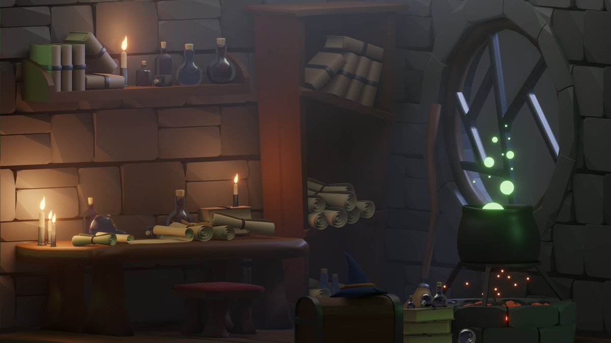 Capuccino3D's tweet photo. A little mysterious witch room🧙‍♀️🧹
https://t.co/4RFjYnhL5W
#Blender3d #blender #blenderart #b3d #gamedevelopment #gamedev https://t.co/kbQpeUMoTn