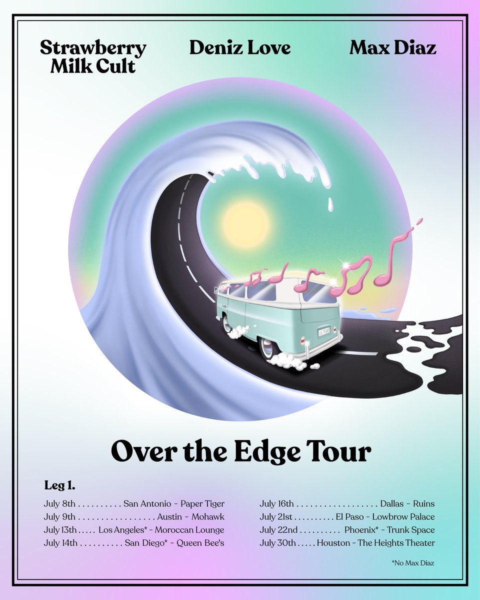 THIS JULY ! I will be going on tour with strawberry milk cult and Deniz Love, tickets are online now at overtheedge.com i’ll see you soon texas 🏜