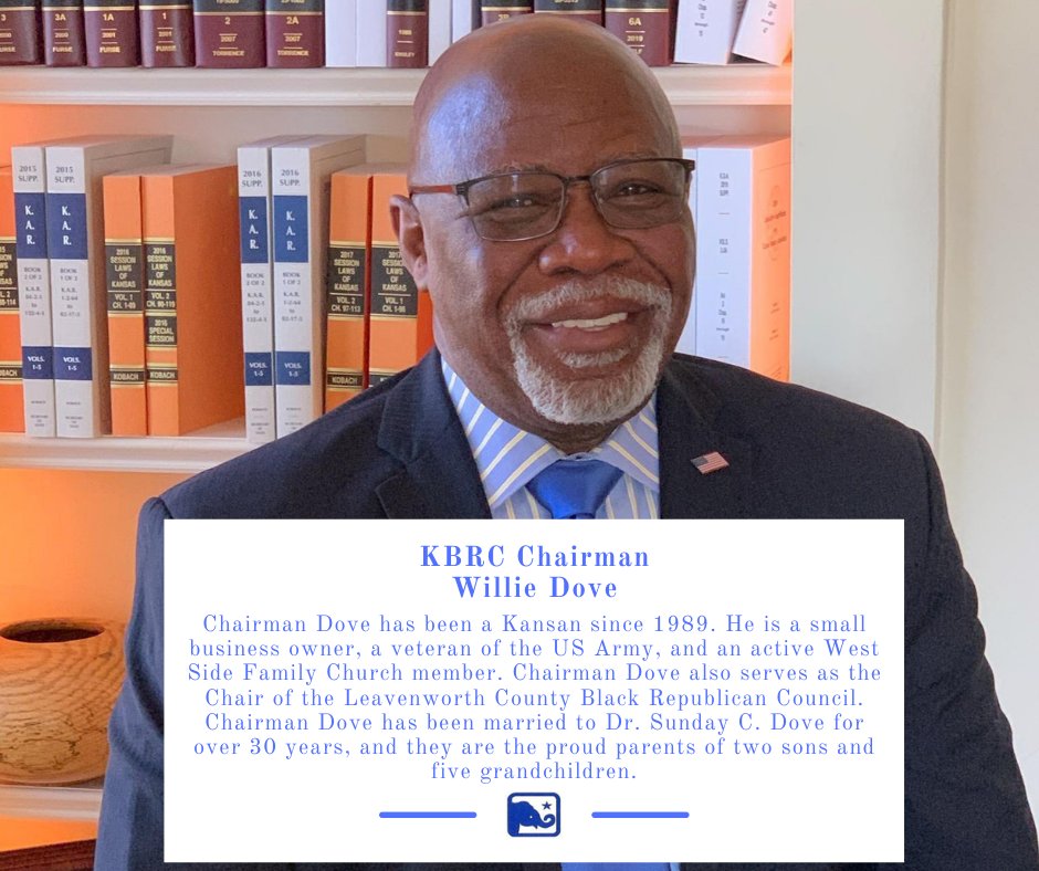 KSBlackGOP's tweet photo. Allow the Kansas Black Republican Council to introduce you to our new team. https://t.co/dQ8e3xNbv4...
Here is our Chairman, Former Kansas House Representative Willie Dove. #KansasRepublicans #ksleg #kssen #ksgov https://t.co/vWLjRSSFOW