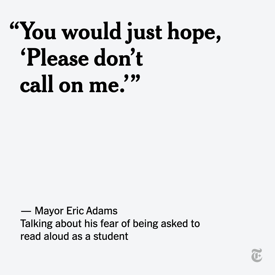 Eric Adams was not diagnosed with dyslexia until college. Now as mayor, he is reshaping New York City’s entire approach to reading and making dyslexia screenings a central policy issue in an attempt to make sure children like him do not fall behind. nyti.ms/3M8sLpn