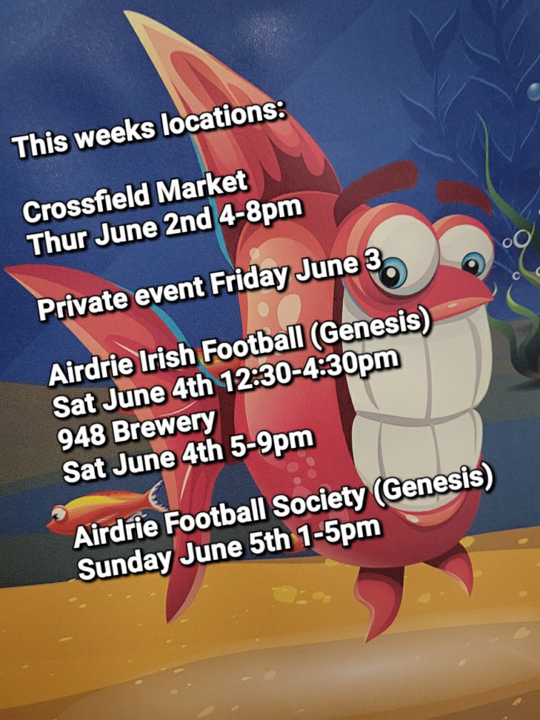 We are out and about this week, hope to see you at one of these events. #codalmightytacos #coconutshrimptacos #Airdrie #chimichangas #empanadas #mahimahi #seafoodtacos #airdriebusiness #crossfield #carstairs