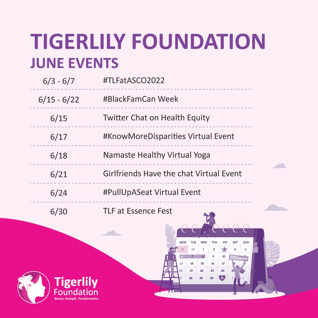 Tigerlily's June Events🌸 

Visit our website to stay up to date on all our upcoming events!
tigerlilyfoundation.org