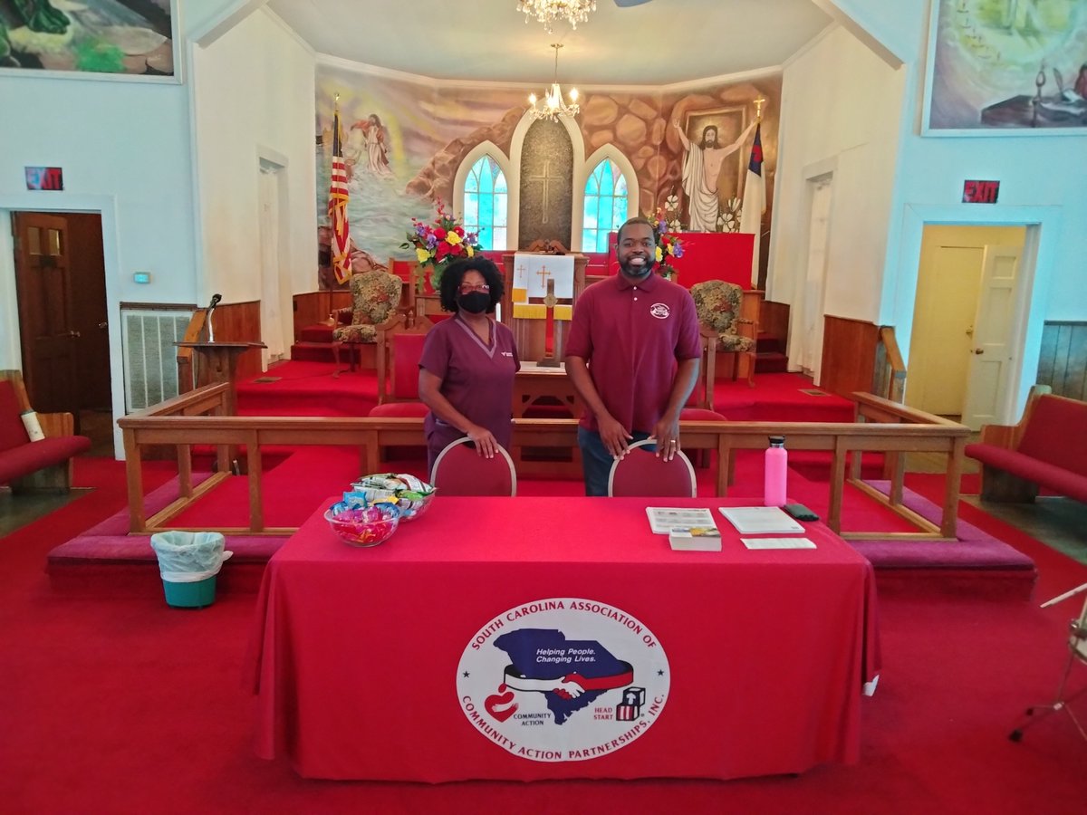 wearescacap's tweet image. Thank you pastor Fedrick Wilson for allowing us to offer a Community Vaccine &amp;amp; Resource Pop-Up Clinic at your Sanctuary. We are looking forward to partnering with your church in future opportunities.
 #scacap #SCHousing #scstay #weatherization #LiveOakAMEChurch #CovidVoices