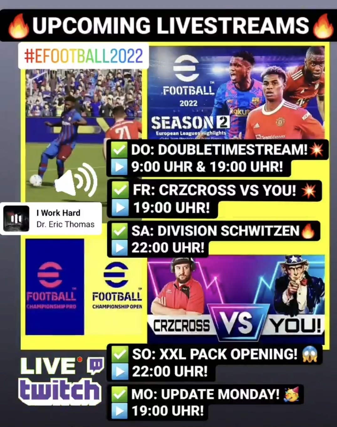 Foot Streaming Twitter CrzCross on Twitter: "🔥🔥🔥 LET'S GOOOO!!! 🔥🔥🔥 💙STREAMING MARATHON💛  ▶️ https://t.co/gCjDAvUOOn #eFootball2022 #efootball #setfootballfree  https://t.co/4VZTofYLfL" / Twitter