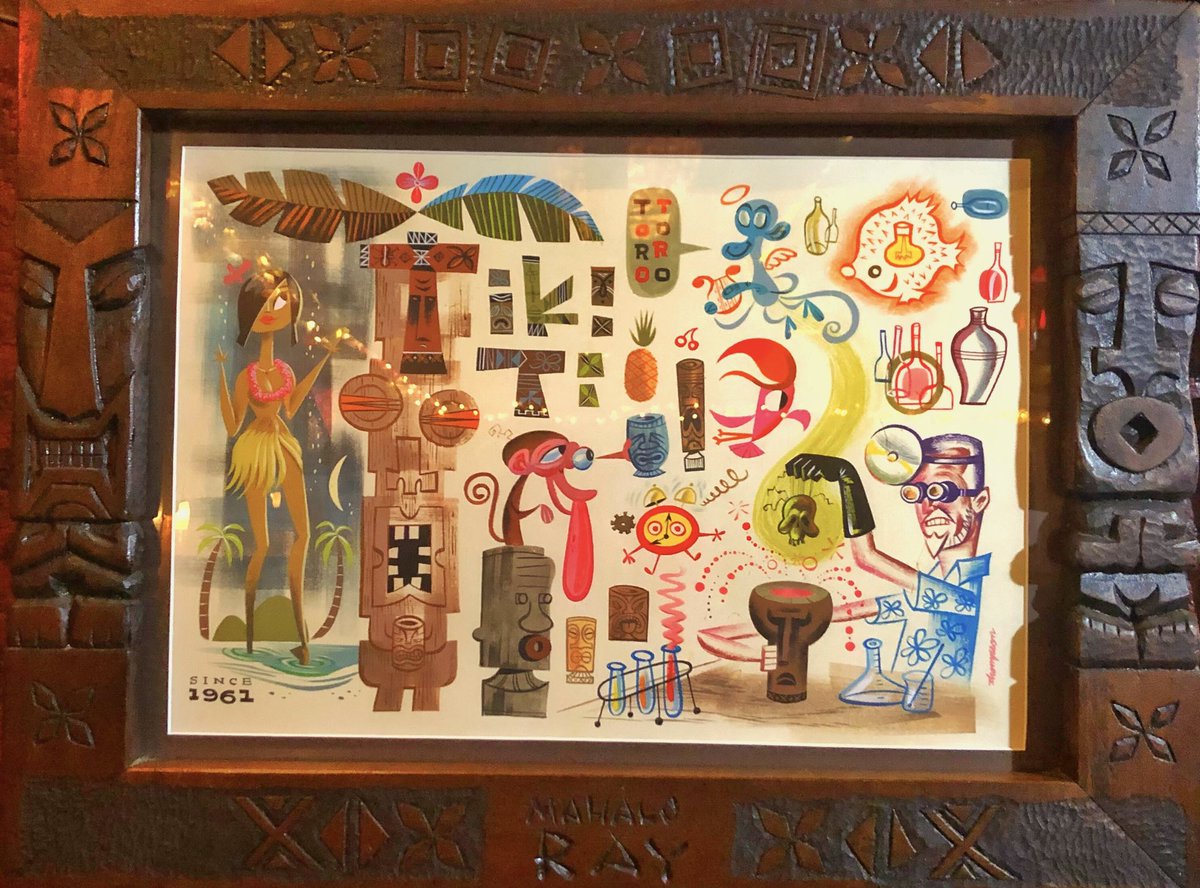 Tiki_Ti's tweet photo. 🔥Two incredible artists and old friends of the Tiki-Ti. @ThompsonMiles art & @TikiDiablos custom carved frame. #tiki #tikiti #tikiart #club4427 #LosAngeles #tikidecore #tikicarving #tikibar #tikiculture #tikistyle #polynesianpop #ilovetiki #tikidrink https://t.co/rLJhkz6zmb