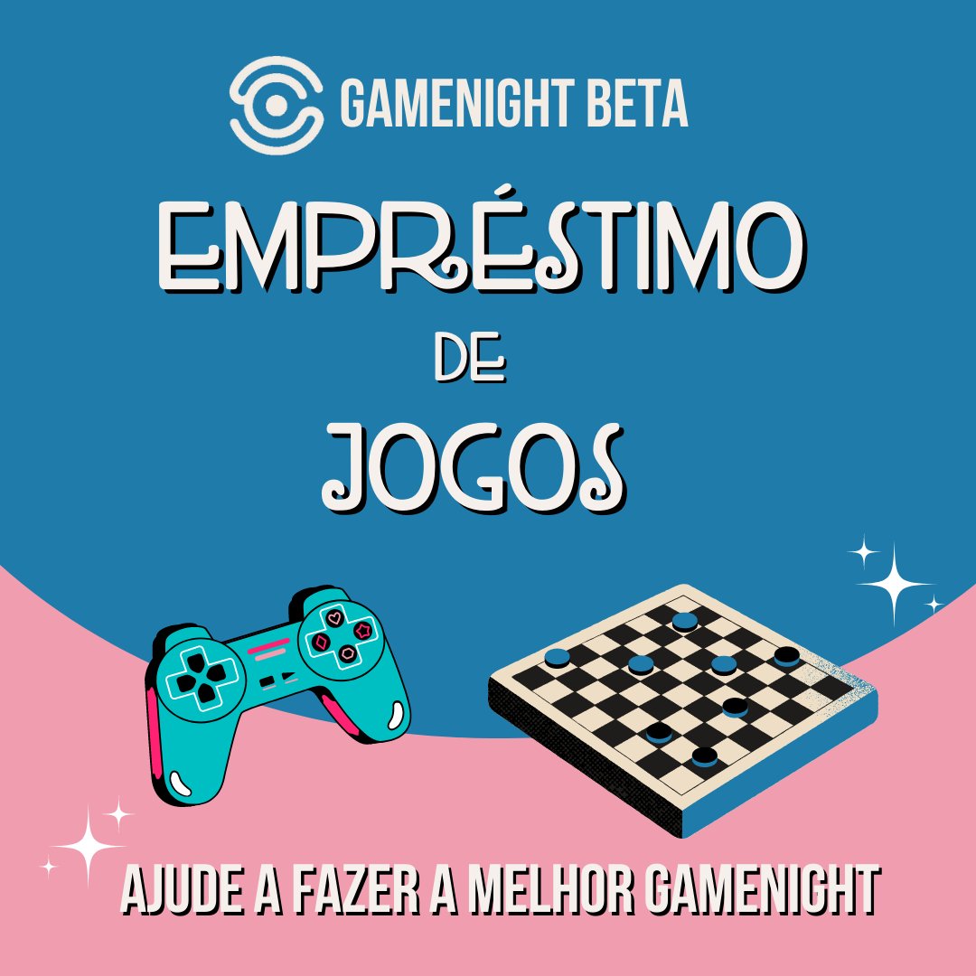 Oii, gente!! 👋

A Semcomp Beta está chegando e acontecerá nos dias 11 e 12 de Junho e, é claro, teremos nossa tradicional Gamenight no dia 11 a partir das 19h!!🕹️🎮♟️

Para que nosso evento seja o melhor possível, contamos com a ajuda de vocês!

Se você tem um videogame +