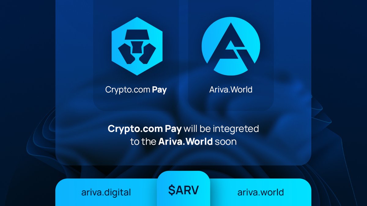 "Alone We Can Do So Little. Together We Can Do So Much." H.Keller

<a href="/cryptocom/">Crypto.com</a> pay will be integrated into the ariva.world soon. 

#crypto #CRO #DeFi #ARV #Ariva #ArivaWorld