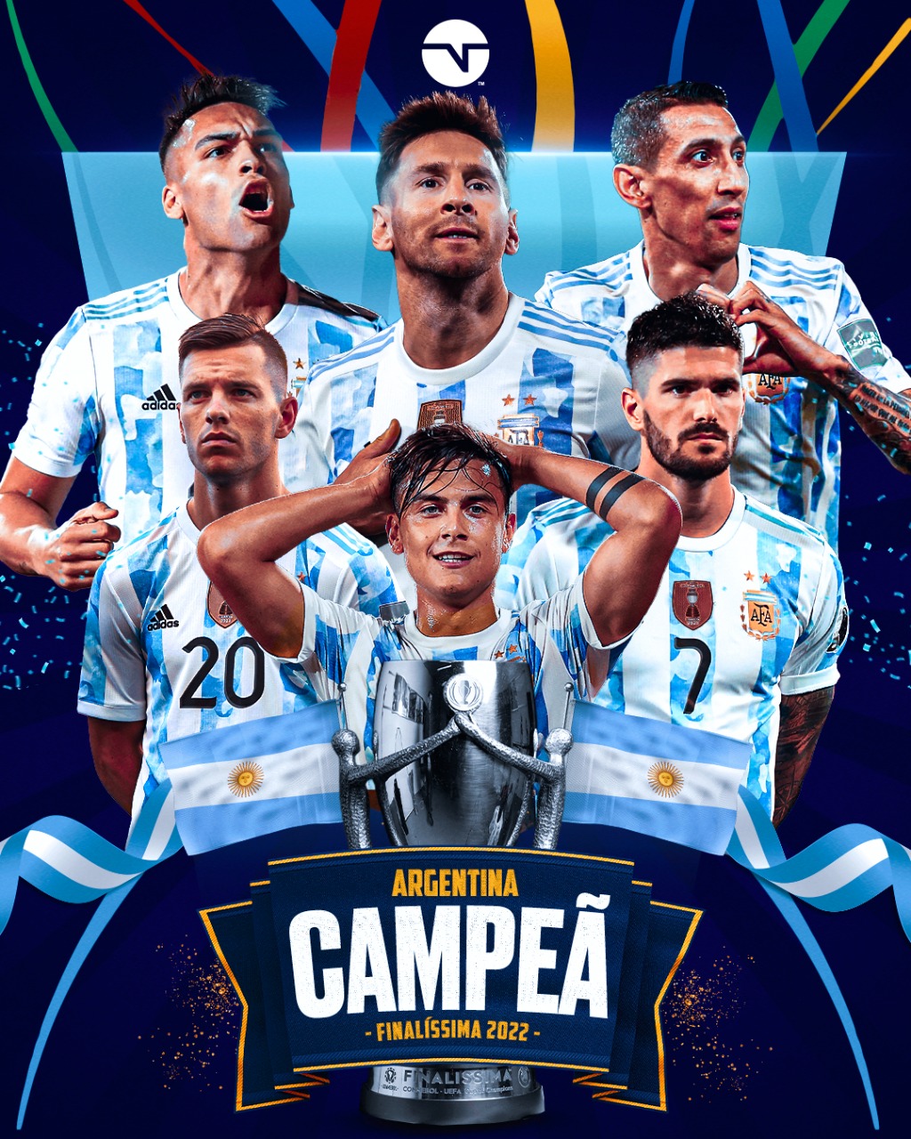 Baixe o pôster da Argentina campeã da Copa do Mundo - 18/12/2022