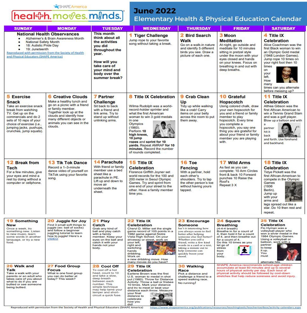 SHAPEAmerica's tweet image. Our June Calendars are live‼️ #SHAPEResources

👉bit.ly/2wkLxEY