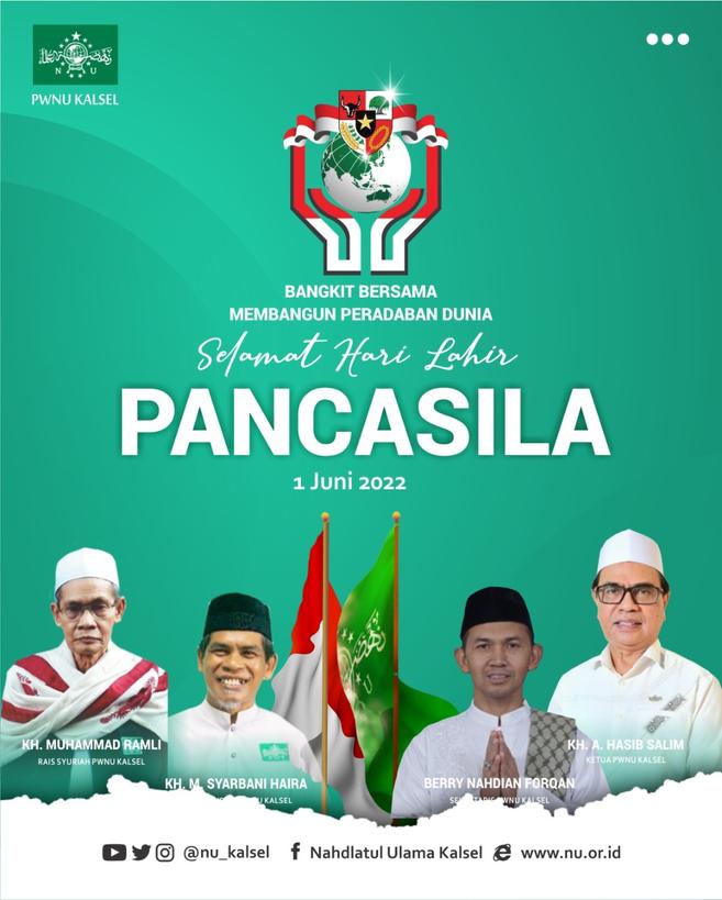 nu_kalsel's tweet photo. Selamat hari lahir PANCASILA https://t.co/jYRjOAAQoD