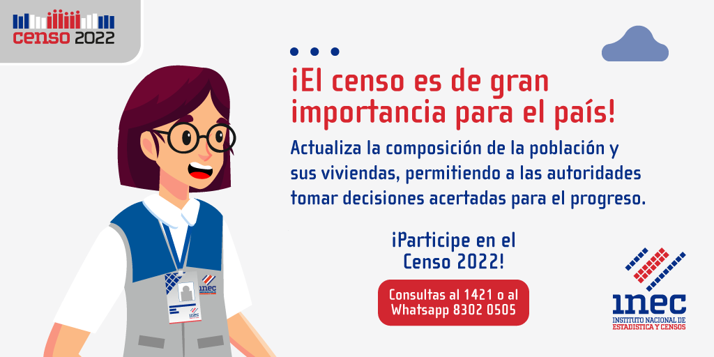 INECCR's tweet photo. El Censo ayuda a la población de nuestro país. Es una herramienta necesaria para la toma de decisiones del gobierno y de las municipalidades, en procura del progreso de Costa Rica y sus habitantes. ¡Participe en el Censo! https://t.co/n3Fmjtafsy