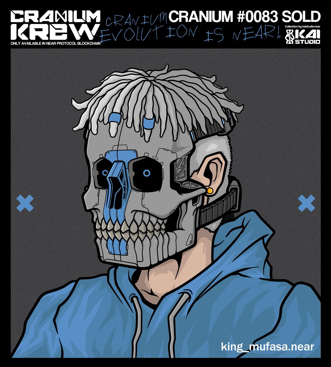 CRANIUM #0083 SOLD. Only at $NEAR
Now in possession of king_mufasa.near
Thanks for collecting and welcome to Cranium Krew!
Collection: paras.id/collection/cra…
@ParasHQ <a href="/NEARProtocol/">NEAR Protocol</a> <a href="/NftPinas/">NFTPinas | #FBNXGuild</a> <a href="/NFTMarketPH/">NFT Market PH 🇵🇭</a> <a href="/NEARPhilippines/">NEAR Philippines I Create Without Limits</a> #NFT #NFTs #NEARnft #ParasNFT #CraniumNFT #CraniumKrew